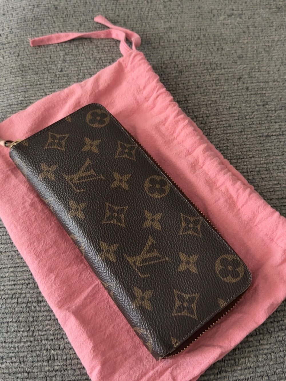 Louis Vuitton Monogram Zip Wallet in Brown and Tan